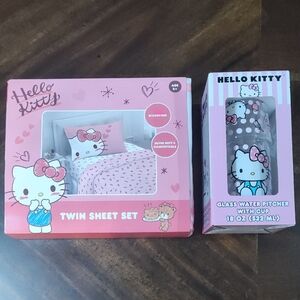 Hello Kitty Combo Twin Sheet Set & Pitcher With Cup